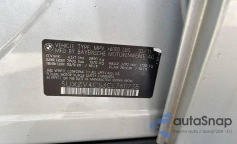 2012 BMW X5 xDrive35I из США, поврежденный, VIN 5UXZV4C53CL760738